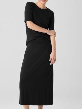 Eileen Fisher Black Maxi Straight Skirt